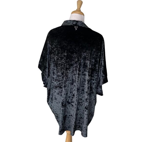 VICTORIA SECRET Green Crushed Velvet Kimono (XS/S)  & Velvet Lace Bodysuit (S) - Picture 3 of 10